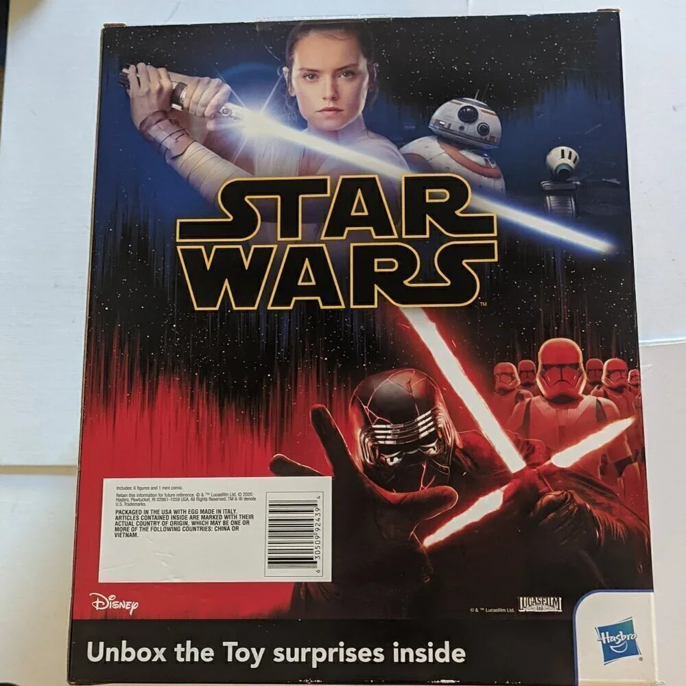 Huge Egg Surprise 6 Action Figures Comics Star Wars Last Jedi Hasbro Disney NWT